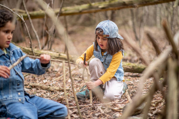 istock Kids in the forest 1221806652