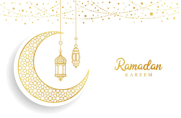 Ramadan Mubarak Ramadan Mubarak eid lantern stock illustrations