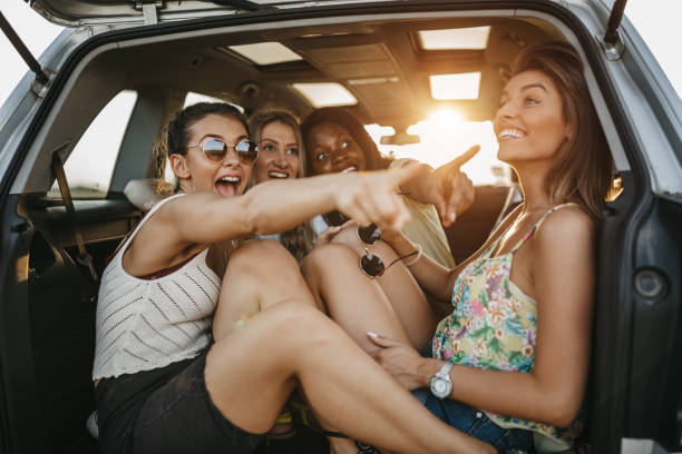 istock Friends having fun on road trip 1221814256