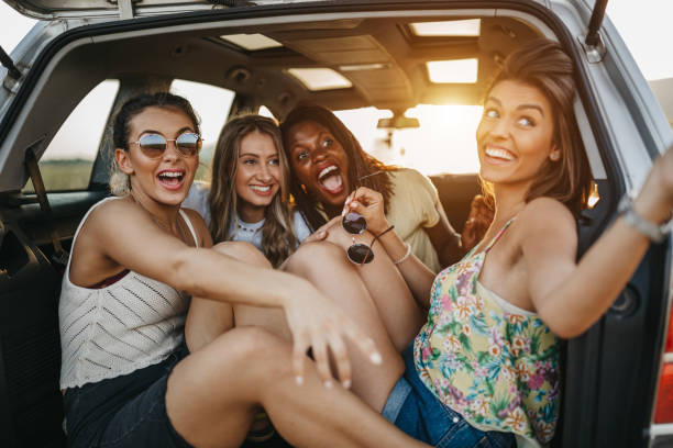 istock Friends having fun on road trip 1221814470