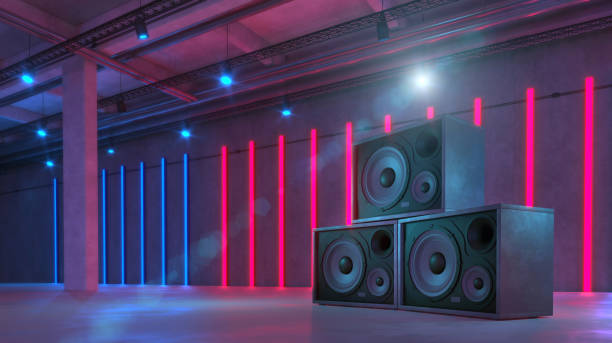 istock Empty music club with loudspeakers 1221815493
