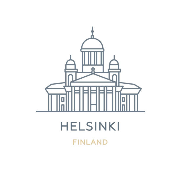 helsinki city, finnland - helsinki stock-grafiken, -clipart, -cartoons und -symbole