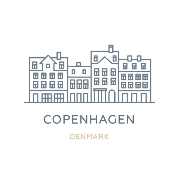 bildbanksillustrationer, clip art samt tecknat material och ikoner med köpenhamn city, danmark - copenhagen