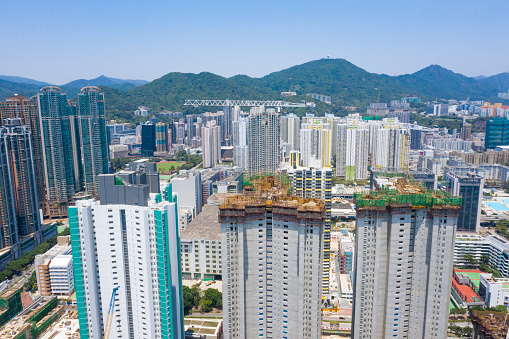 Construction site in Nam Cheong, Hong Kong