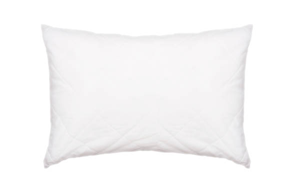 istock White pillow isolated on white background, used pillow 1221820967