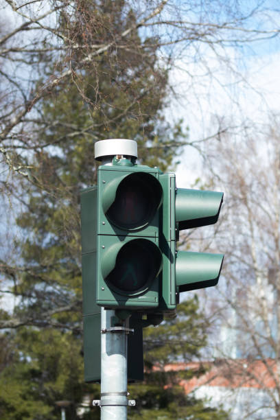 istock Not working traffic light with a pedestrian crossing. 1221821490