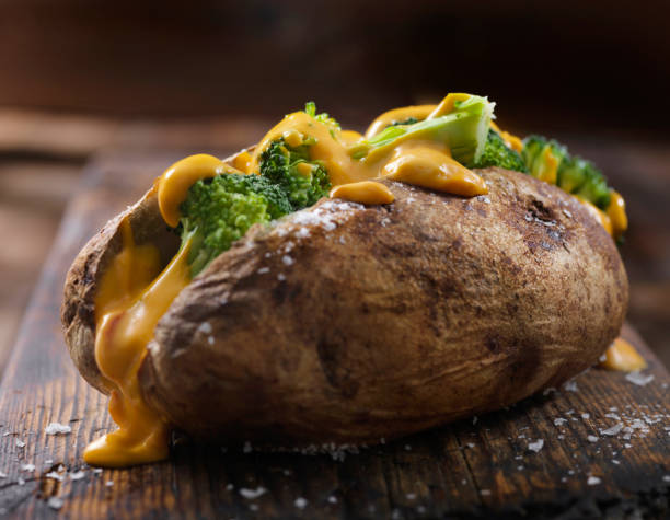 istock Cheese and Broccoli Stuffed Potatoes 1221822888
