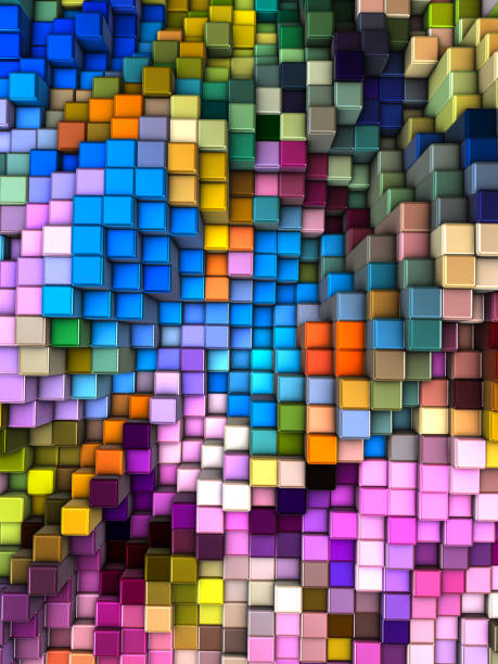 istock Abstract 3d background with different cubes of different colors 1221823302