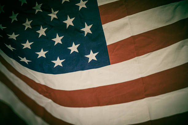 istock America flag waving with the wind for memorial day. 1221826621