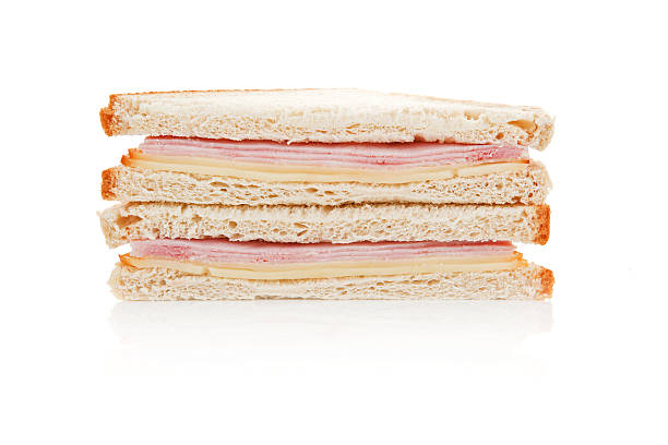 Ham and cheese sandwich. stock photo