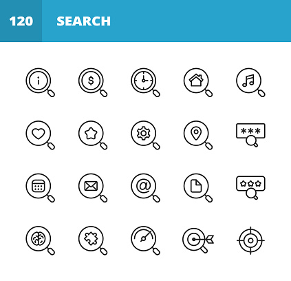 20 Search Outline Icons.