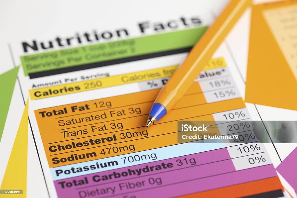 Fatti di nutrizione - Foto stock royalty-free di Tabella nutrizionale