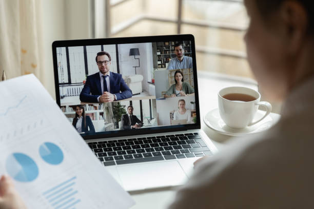 istock Diverse businesspeople talk on video call on laptop 1221837423