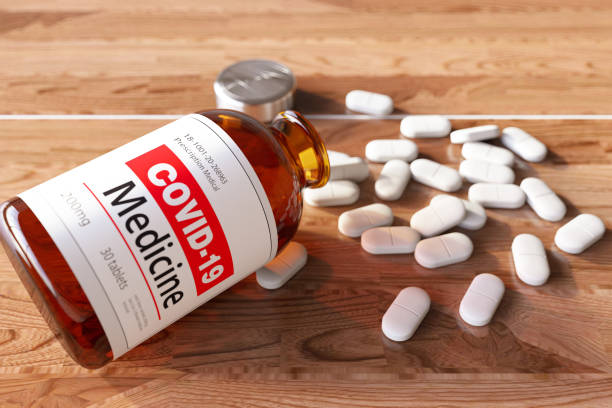 COVID-19 Coronavirus Medicine Bottle with Pills