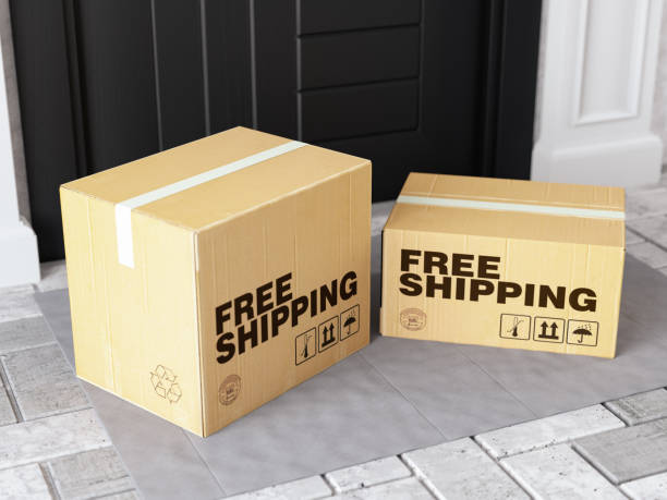 istock Front Door Package Free Shipping Concept 1221838837