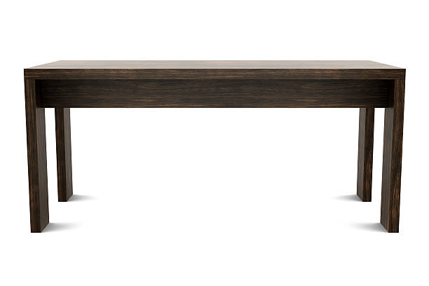 istock modern brown wooden table isolated on white background 122184034