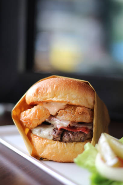 istock Close Up of Burger 1221840408