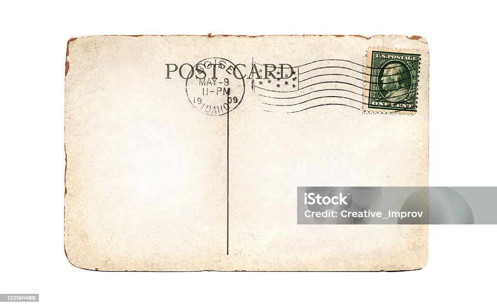 Antigo, branco cartão postal com espaço para texto - Royalty-free 1909 Foto de stock