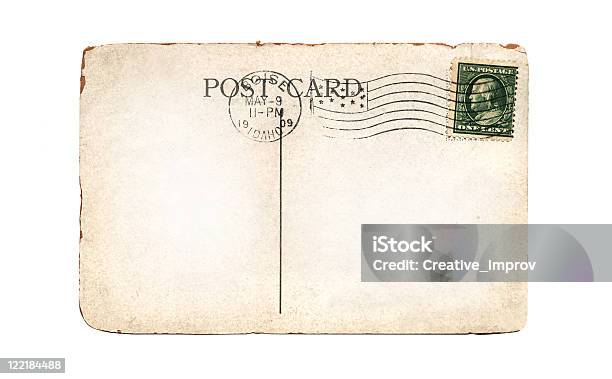 Antigo Branco Cartão Postal Com Espaço Para Texto - Fotografias de stock e mais imagens de 1909 - 1909, Acabado, Antigo