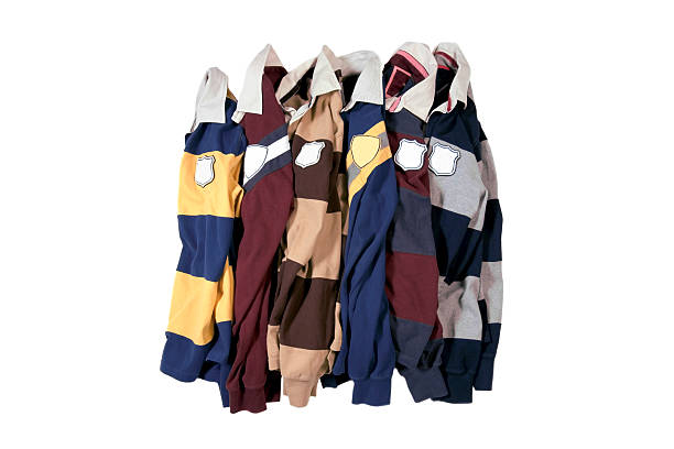 istock Men's Rugby Shirts on White Background 122185066