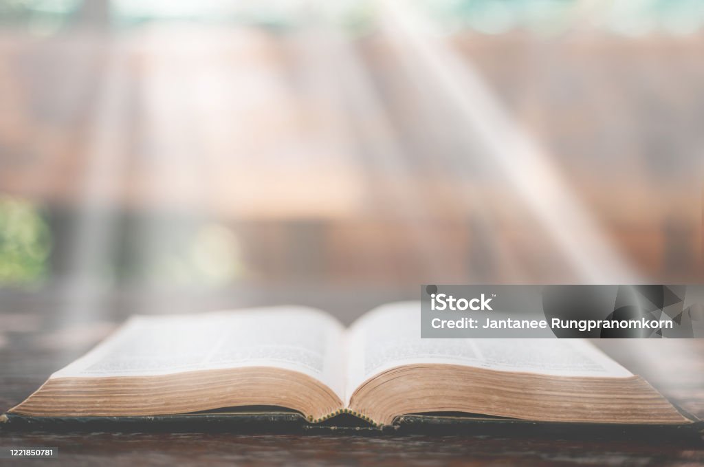 The bible The bible on wooddesk,Concept listen the words of God God Stock Photo