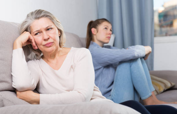 istock Woman and daughter offended at each other 1221852436