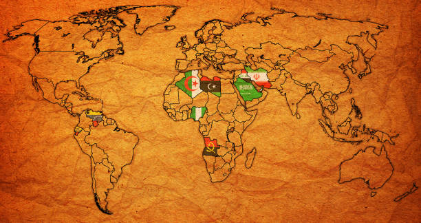 istock Organization of the Petroleum Exporting Countries on political world map 1221856540