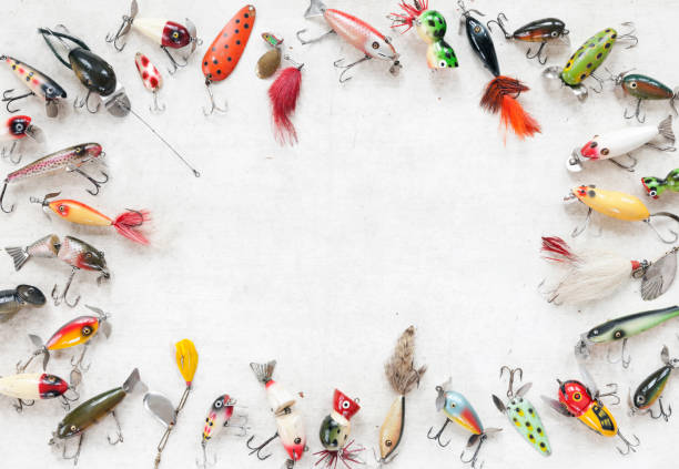 istock Vintage Fishing Lure Background 1221857867