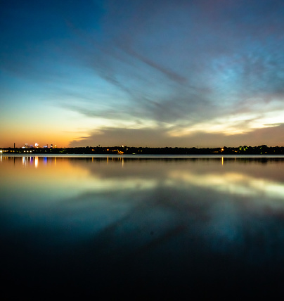 A Spring Equinox Sunset at Whiterock Lake in Dallas in Dallas, TX, United States
