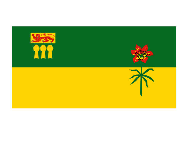 illustrations, cliparts, dessins animés et icônes de drapeau de la saskatchewan - saskatchewan flag canada banner