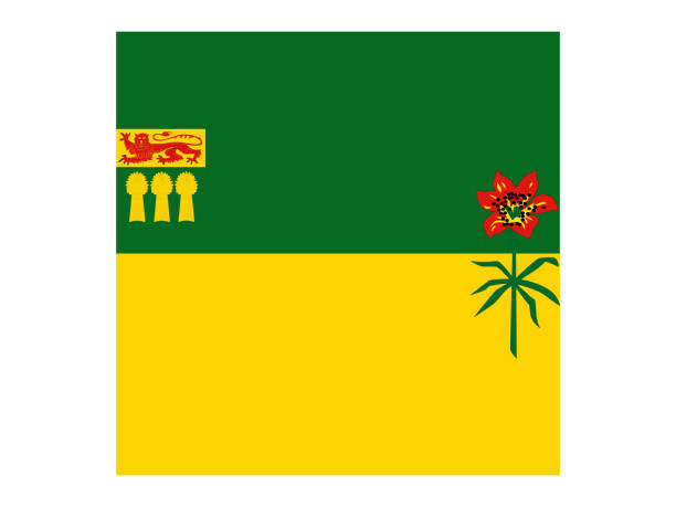 illustrations, cliparts, dessins animés et icônes de drapeau de la saskatchewan - saskatchewan flag canada banner
