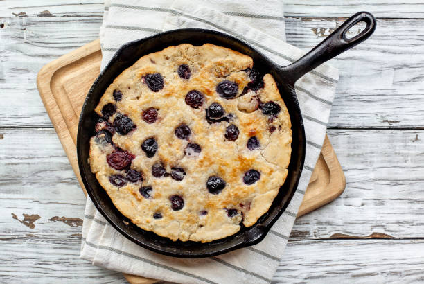 istock Cherry Cobbler Baked in Cast Iron Pan 1221866783