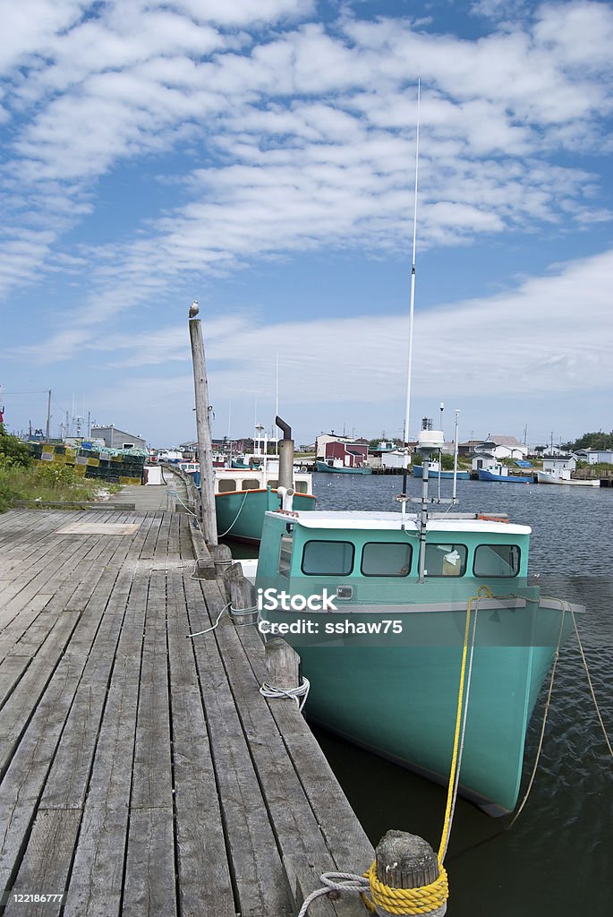 Lobster Boats  Blue Stock Photo