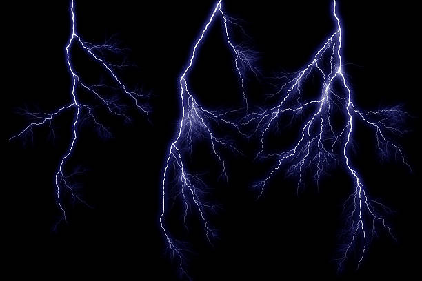 Tripple Lightning Strike stock photo