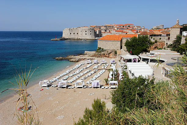 This is the main city beach and is located just beyond the 17th century Lazareti (quarantine buildings)