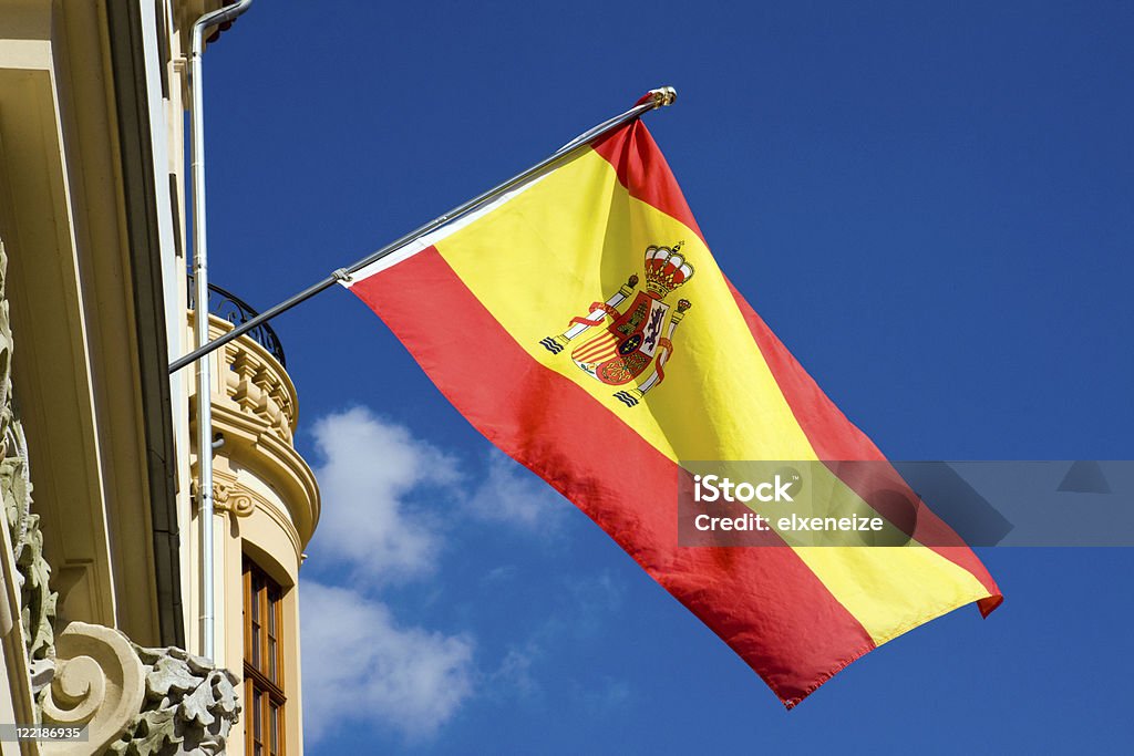 Bandeira espanhola - Foto de stock de Embaixada royalty-free