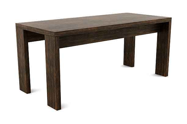 istock modern brown wooden table isolated on white background 122187426