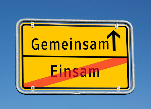 istock Place sign together / lonely in german 1221875841