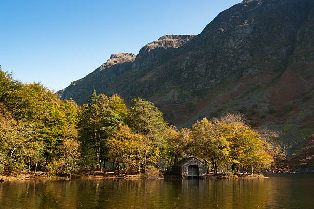 wastwater ангар для лодок (ландшафт - wastwater lake стоковые фото и изображения