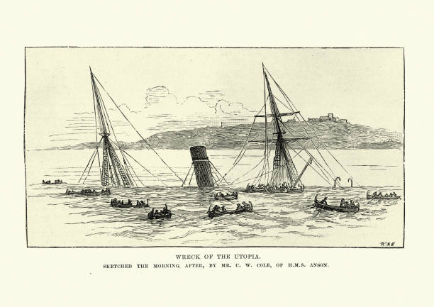 istock Shipwreack, Wreak of the SS Utopia, 1891 1221876116