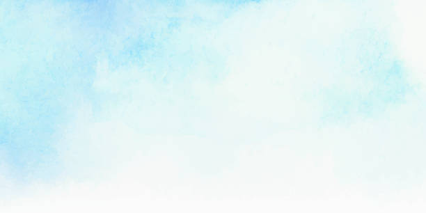 ilustraciones, imágenes clip art, dibujos animados e iconos de stock de cielo y nubes, fondo abstracto de acuarela - sky watercolour paints watercolor painting cloud