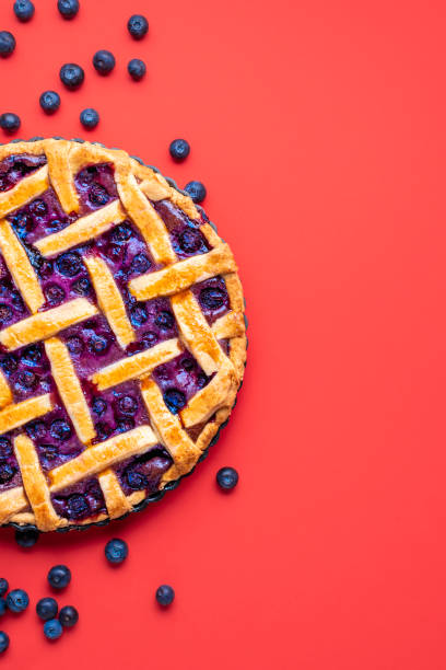 istock Blueberry pie with a lattice crust. Traditional American pie 1221881092