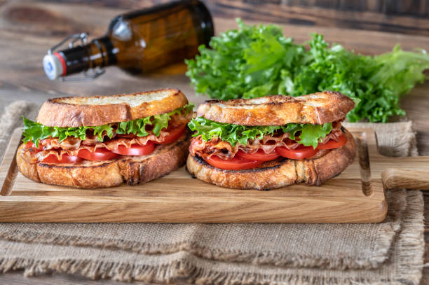 istock BLT sandwiches on the wooden board 1221881457