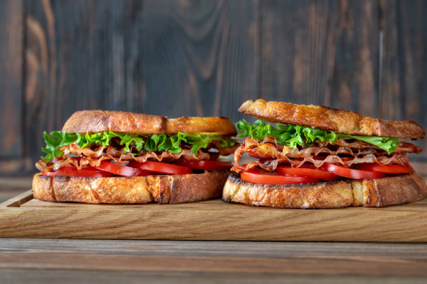istock BLT sandwiches on the wooden board 1221881492