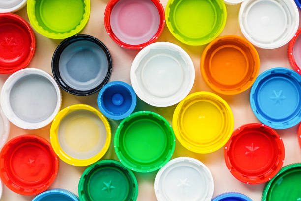 istock Many different colorful plastic cover background. Recycling concept 1221883332
