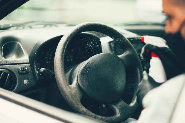 istock Cleaning the car steering wheel 1221888512