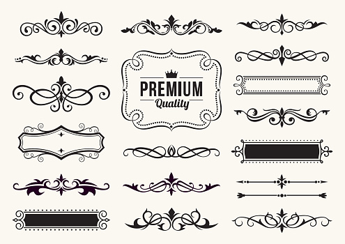Vector illustration of the decorative ornate elements