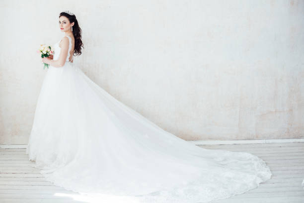 istock bride Princess in Royal wedding dress white 1221894264