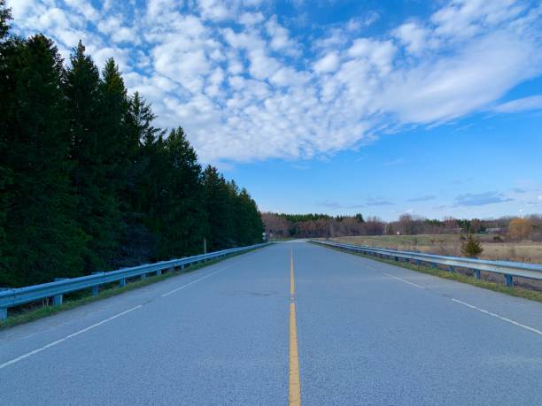 istock Empty road in natural reserve area low angle photo 1221897443
