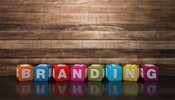branding buzzword cubes - 3d-rendering - brandmarken stock-fotos und bilder